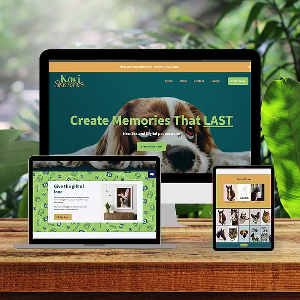 Kovi Sketches website mock up