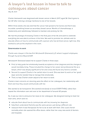 A lawyer&rsquo;s last lesson in how to talk to colleagues about cancer