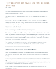 How coaching can reveal the right decision after loss