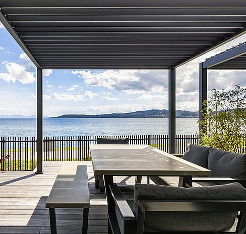 Dining table at accommodation in in Lake Taupo, New Zealand