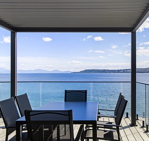 Modern kitchen with Nespresso at self-contained accommodation in Taupo, New Zealand