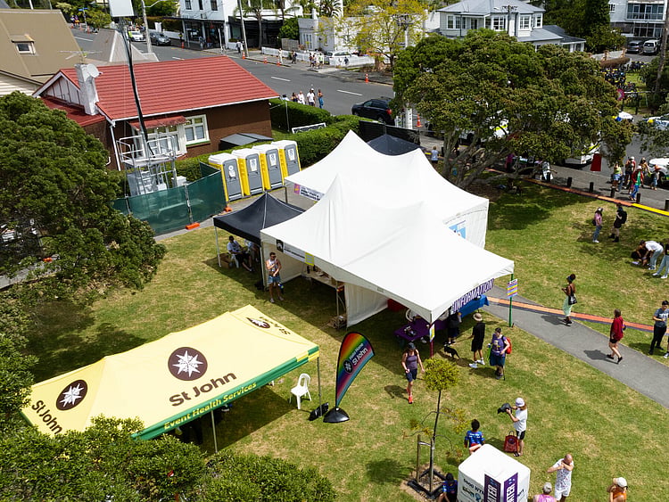 Medical and first aid marquee at sports event &ndash; health and safety tent hire Auckland