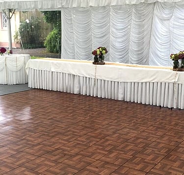 Wooden flooring panels inside event marquee &ndash; marquee flooring hire Auckland