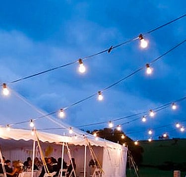 Chandeliers inside wedding marquee &ndash; elegant lighting rental Auckland