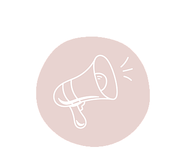 Loud haler icon to start Community Engagement text for Belle PR