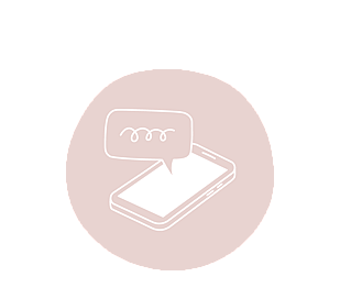 Mobile phone icon to start Digital and Social Media text for Belle PR