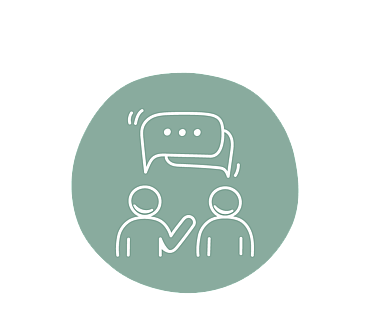 People talking icon to start Stakeholder Engagement text for Belle PR