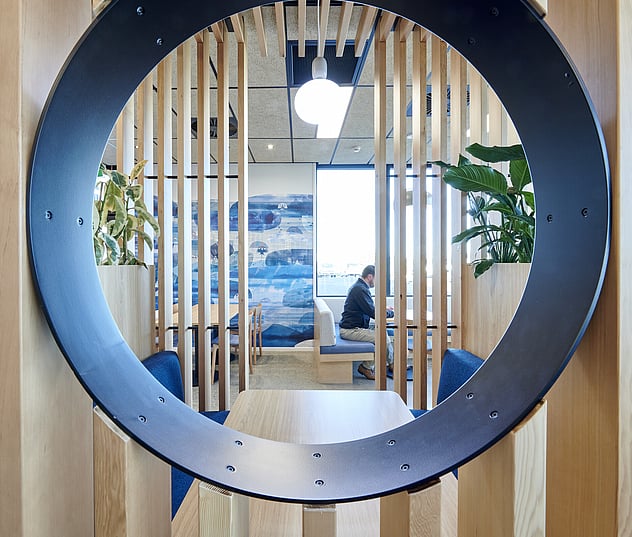 Craig Brown Photographer's image looking at an office through a circle design feature