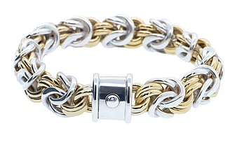 9ct yellow gold & Sterling silver bracelet, Marc Bendall, NZ jewellers