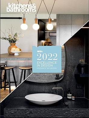 2022 Front cover of  KBQ Quarterly NKBA Awards supliment with our Supreme winning kitchen and Supreme winning bathroom featured on it.