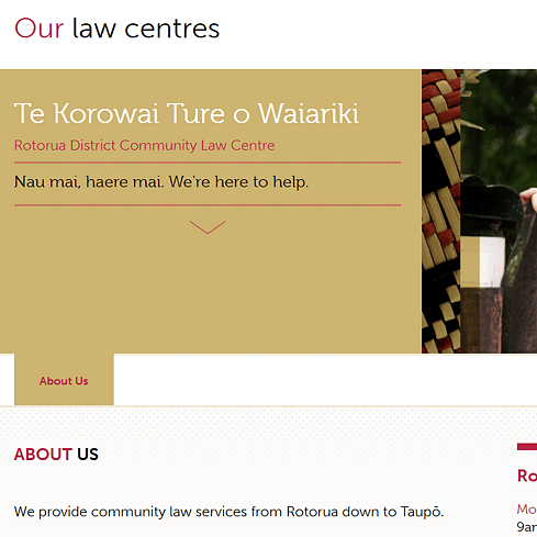 Rotorua District Community Law Website Screenshot