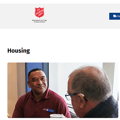 Salvation Army Website Screenshot