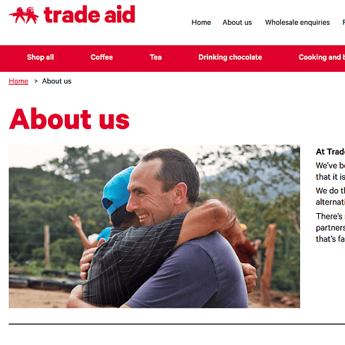 Trade Aid Website Screenshot
