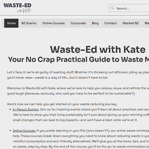 Waste-Ed with Kate Website Screenshot