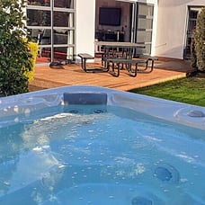 View from spa pool area of 14 Cologne Street looking towards deck
