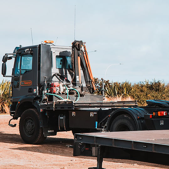 TDM Transport hiab crane truck in Hamilton, New Zealand