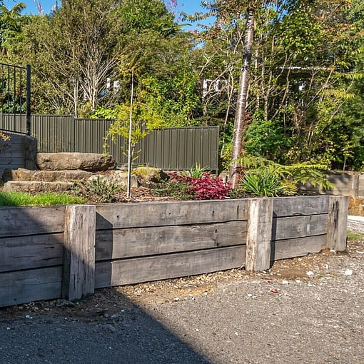 Retaining wall for a garden in Rotorua