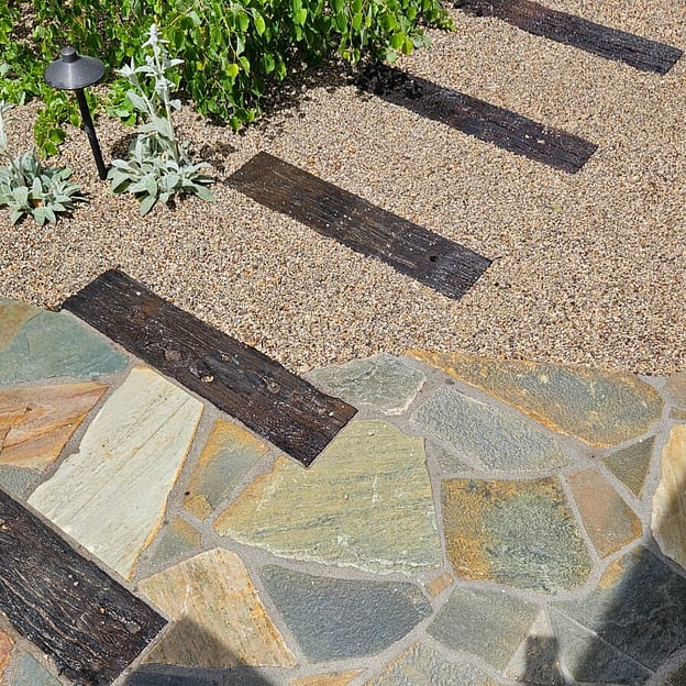 Chunky wooden stepping stones