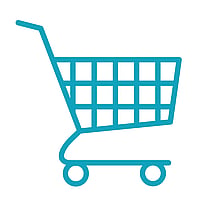 Personal shopping outline drawing of a shopping trolley
