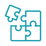 Childrens Programmes - outline drawing of a simple 4 piece puzzle