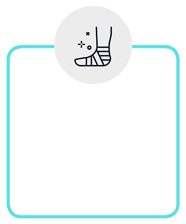Bandaged leg icon representing training around injuries and health conditions