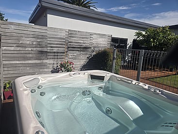 Spa pool area in the backyard of 14A Cologne Street