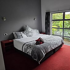 Spacious master bedroom of 14 Cologne Street with view of garden