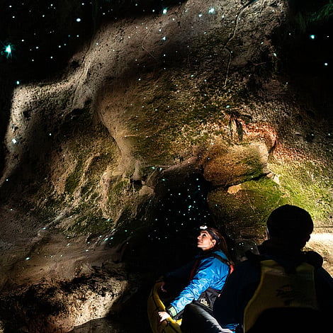 Customers experiencing the best glow worm tour in Rotorua