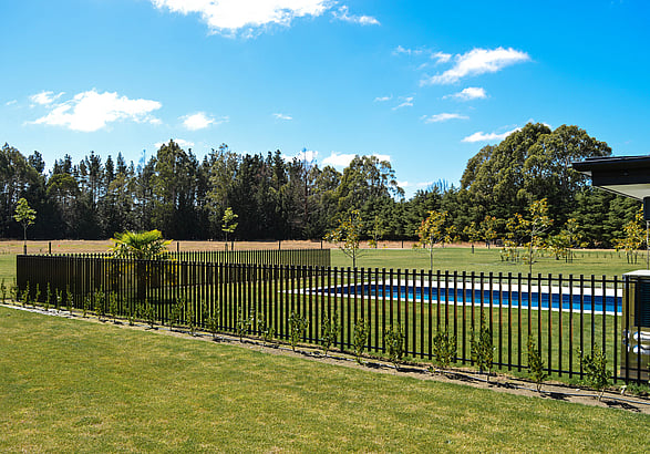 black aluminium fence