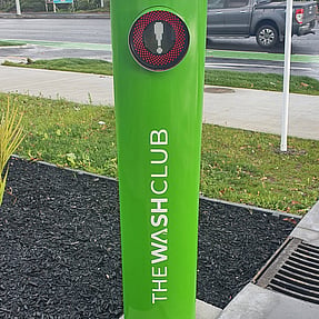Router cut aluminium sign with halo lighting