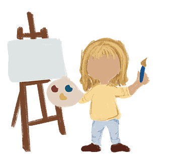 out of school care programmes, a drawing of a girl painting