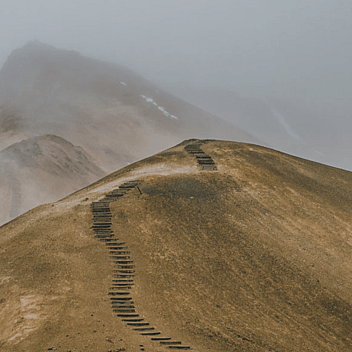 A pathway or trail over a hill for the New  Christians bible courses