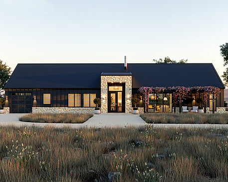 Image of Oyster Barn Style Home Plan. Whitechurch Construction, Waikato residential builders.