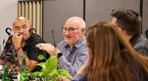 A group of people in discussion