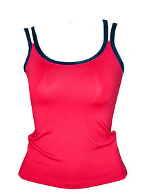 Jazz Singlet top with double straps in Red with Black straps 