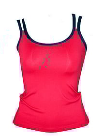 Jazz Singlet top with double straps in Red with Black straps 