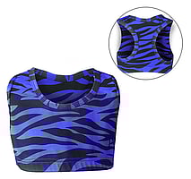 Dance Croptop with Racerback Muscleback in Royal Zebra Print