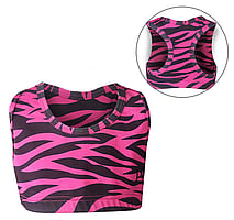 Dance Croptop with Racerback Muscleback in Cerise pink Zebra Print