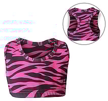 Dance Croptop with Racerback Muscleback in Cerise pink Zebra Print
