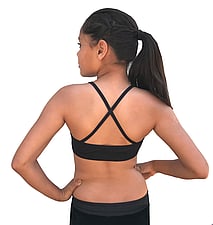Dance Croptop in Black with crossed back straps