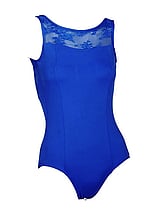 Wide strap Ballet Leotard with front gap V-neck strap Red