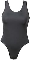 Wide Strap sleeveless Ballet leotard with scoop neck plain Black