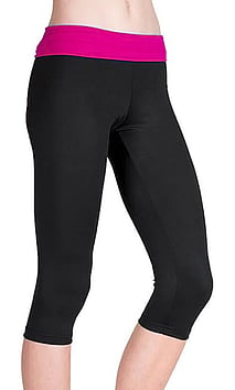 Agile 3/4 Leggings - PRICE $45.99-BLACK/RASPBERRY- - - - - - - - -ADD TO CART >