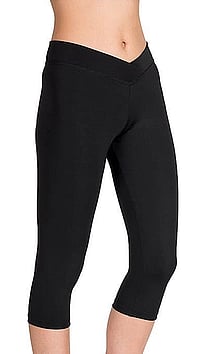 3/4 V-Waist Leggings - PRICE $37.99-BLACK- - - - - - - - - - - ADD TO CART >