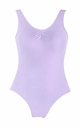 Wide Strap Ballet Leotard with a Wide V-Neck Purple