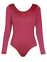 Long Sleeve Ballet Leotard with scoop neck in Pale Pink