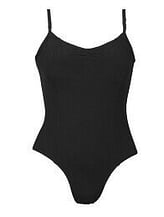 Wide Strap Ballet Leotard with round neck plain Red