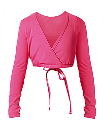 Long Sleeve ballet crossover top in Raspberry Pink with ties