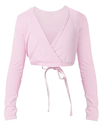 Long Sleeve ballet crossover top in Pink with ties