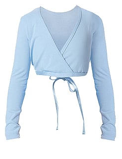 Long Sleeve ballet crossover top in Blue with ties